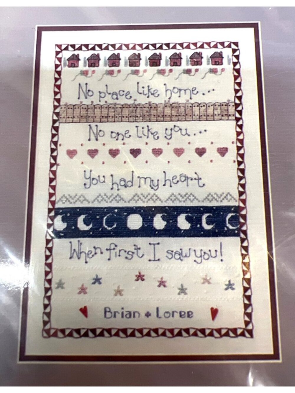 Whimsey & Wit "No Place Like Home" Cross-Stitch Sampler Pattern 108x156 Stitches